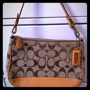 Coach Small Monogrammed Canvas Shoulder Handbag
